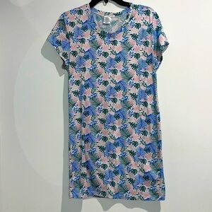 Good Night by Blue Star blue pink white green sleep dress. Size small.